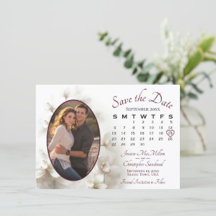Save The Date Dreamy White Orchids Mariage Calendrier & Photo