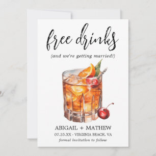 Save The Date Drinks cocktails photo mariage whisky orange drôle