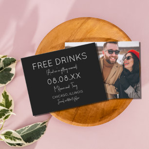 Save The Date Drôle boissons gratuites Photo Mariage simple