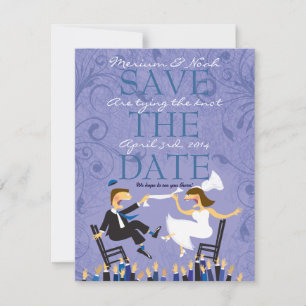 Save The Date Drôle Cheval Juif Chaise Danse - avec cheveux brun