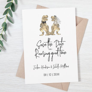 Save The Date Drôle T-Rex Marié et Mariage de dinosaure de chamb