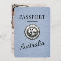 Dusty Blue Australia Passport Enregistrer La Date