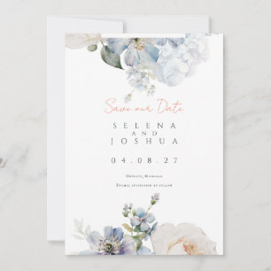 Save The Date Dusty Blue Enregistrer la date Design romantique