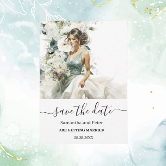 Save The Date Dusty Blue Eucalyptus Green Enregistrer la date (nnounce your special day with elegant dusty blue eucalyptus greenery save the date cards. )