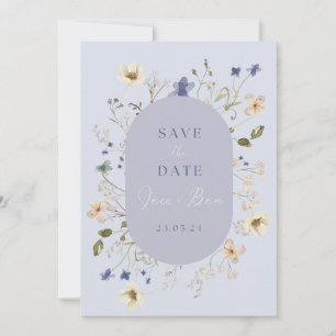 Save The Date Dusty Blue Fleur sauvage Wedding Enregistrer les c