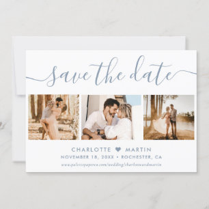 Save The Date Dusty Blue Mariage 4 Photo