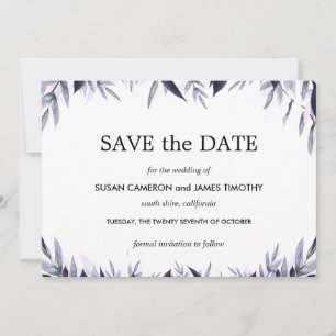 Save The Date Dusty Botanical Floral Wedding Enregistrer la date