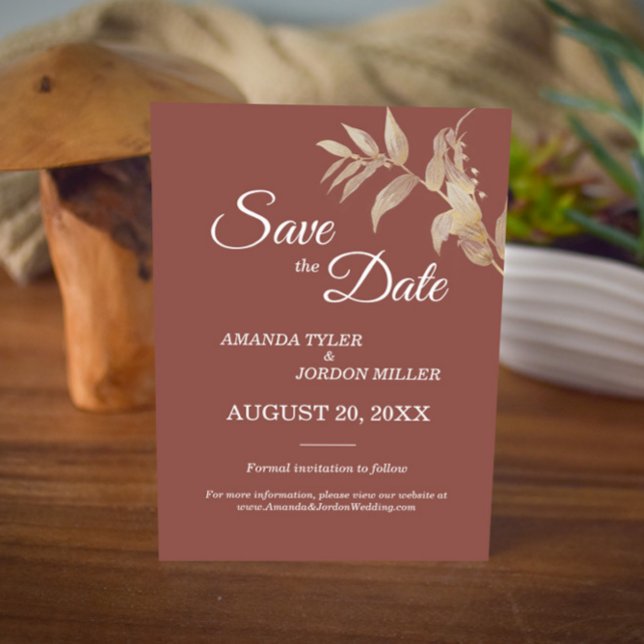 Save The Date Dusty Rose Automne Boho Wedding Enregistrer La Dat (Créateur téléchargé)