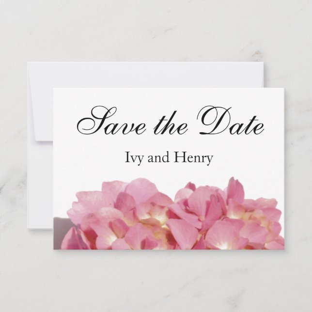 Save The Date Dusty rose Rose hydrangea (Devant)