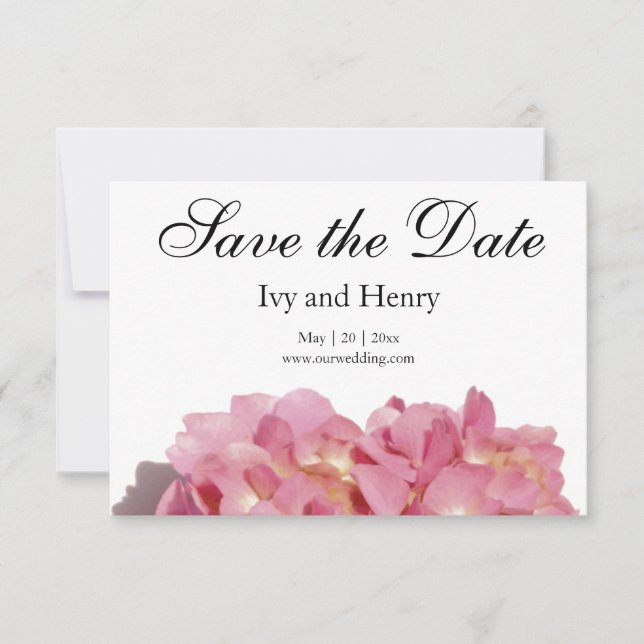 Save The Date Dusty rose Rose hydrangea (Devant)