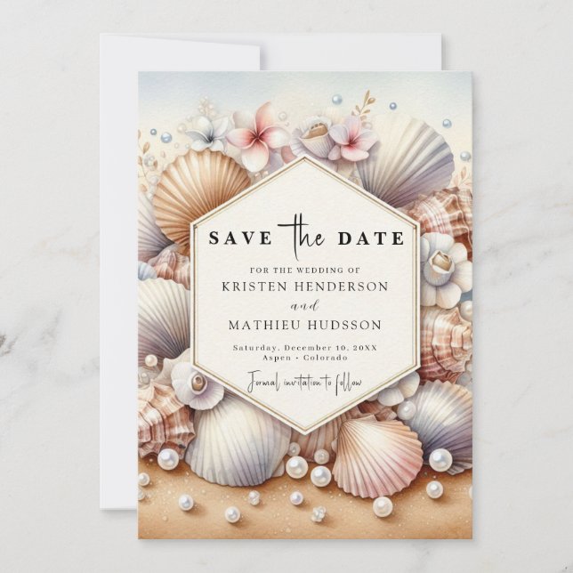Save The Date Earthy Modern Beach Wedding (Devant)