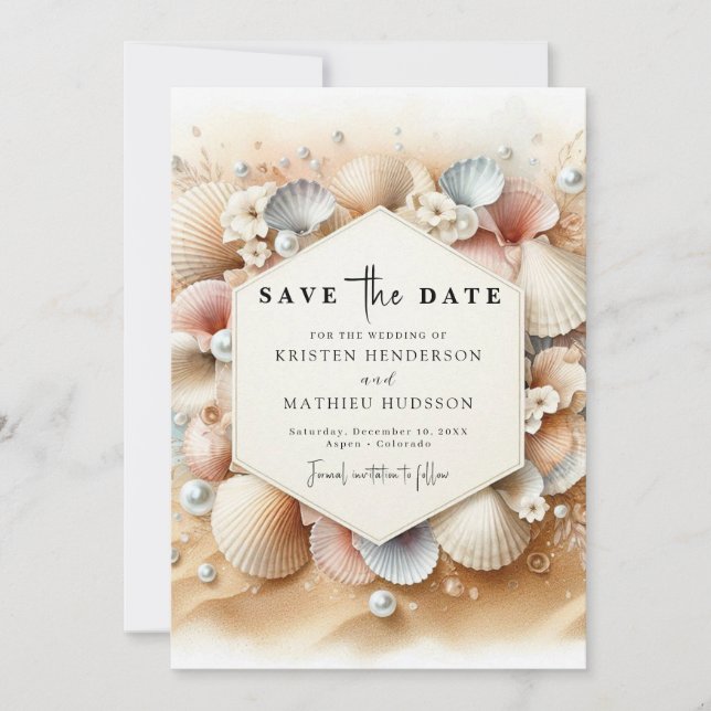 Save The Date Earthy Whimsical Beach Wedding (Devant)