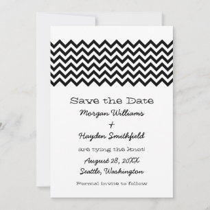 Save The Date Ebony Simple Chevron Enregistrer l'Invitation de d