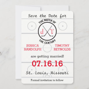Save The Date Économies d'amour d'hockey la date