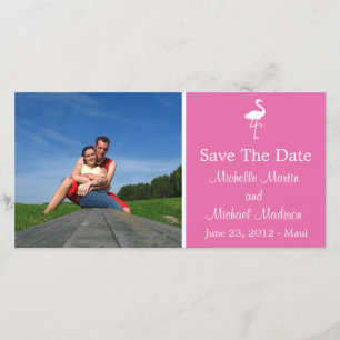 Save The Date Économies de Flamant rose la date Photocard (rose