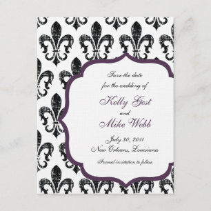 Save The Date Économies de la Nouvelle-Orléans la date - pourpre
