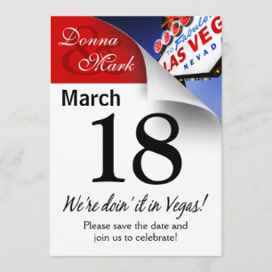 Save The Date Économies de Las Vegas la page de calendrier de