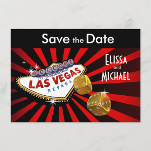 Save The Date Économies de Las Vegas Starburst l'or noir rouge