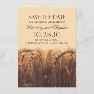 Save The Date Économies de mariage de automne de blé les