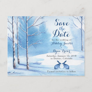 Save The Date Économies de mariage d'hiver les lapins de