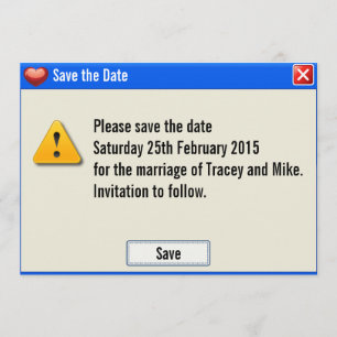 Save The Date Économies de message d'erreur de geek l'invitation
