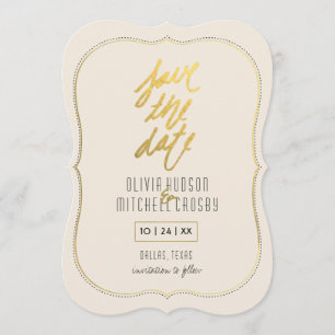 Save The Date Économies de parenthèse balayées par or la date