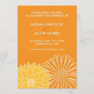 Save The Date Économies d'orange l'invitation de date