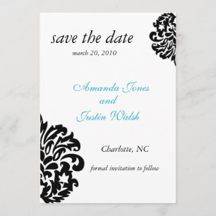 Save The Date économies élégantes de damassé la date