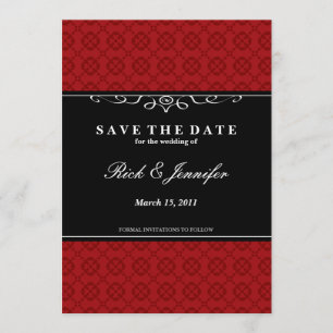 Save The Date Économies élégantes l'invitation de date (rouge)