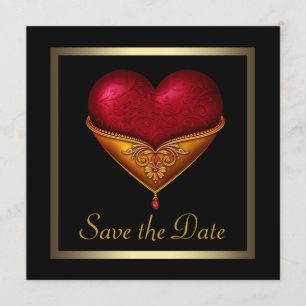 Save The Date Économies gothiques de mariage de noir de coeur la