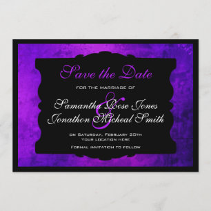 Save The Date Économies gothiques pourpres affligées de mariage