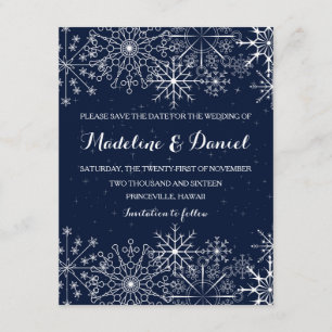 Save The Date Économies magnifiques d'hiver de flocons de neige