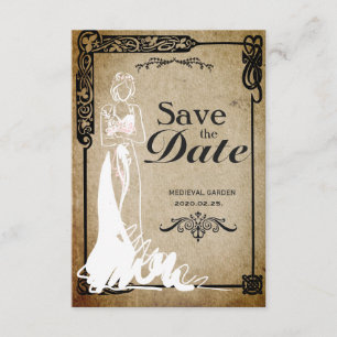 Save The Date Économies médiévales la jeune mariée de date