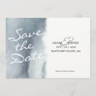 Save The Date Économies rêveuses de mariage d'aquarelle de gris