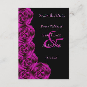 Save The Date Économies romantiques de noir de rose de pourpre