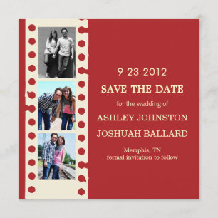 Save The Date Économies rouges de bande de pellicule
