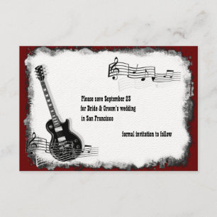 Save The Date Économies rouges de musique de noir de guitare