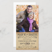 Save The Date Économies rustiques la date épousant Photocards (Devant / Derrière)