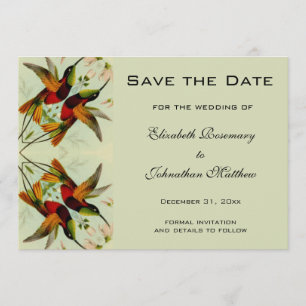 Save The Date Économies vintages de mariage les fleurs de
