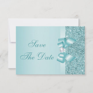 Save The Date Économisez la date de mariage à paillettes imprimé