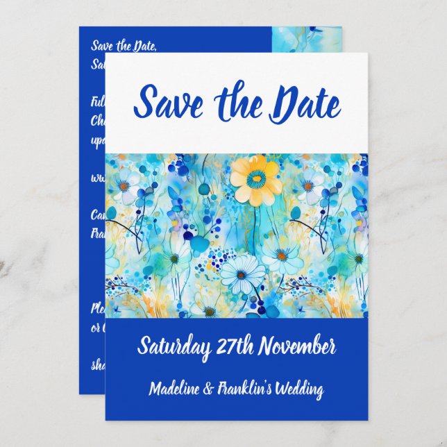 Save The Date Économisez la date de mariage avec une impression  (Devant / Derrière)