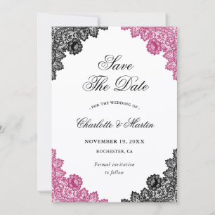 Save The Date Économisez la date de mariage en dentelle florale