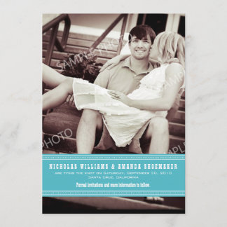 Save The Date Économisez la date du ruban Aqua simple {TBA}