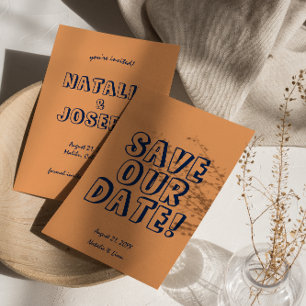 Save The Date Écrit à la main Colorful Gras Unique Mariage moder