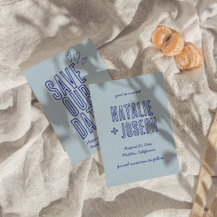 Save The Date Écrit à la main Colorful Retro Unique Mariage mode
