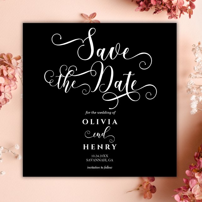 Save The Date Écriture calligraphique romantique Mariage gothiqu (Créateur téléchargé)