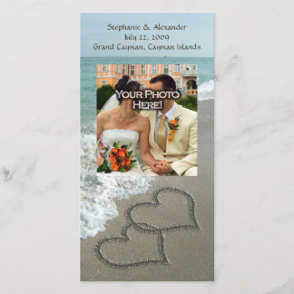 Save The Date Ecriture de sable sur la plage, Coeurs bloqués