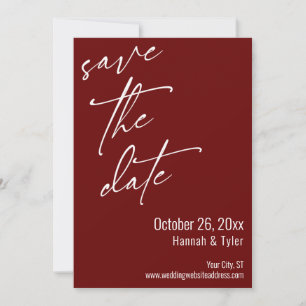 Save The Date Écriture manuscrite élégante simple Bordeaux