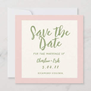 Save The Date Écriture manuscrite pastel Rétro Mariage Économise