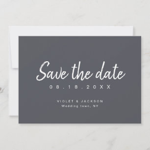 Save The Date Écriture minimaliste au charbon de bois pour annon